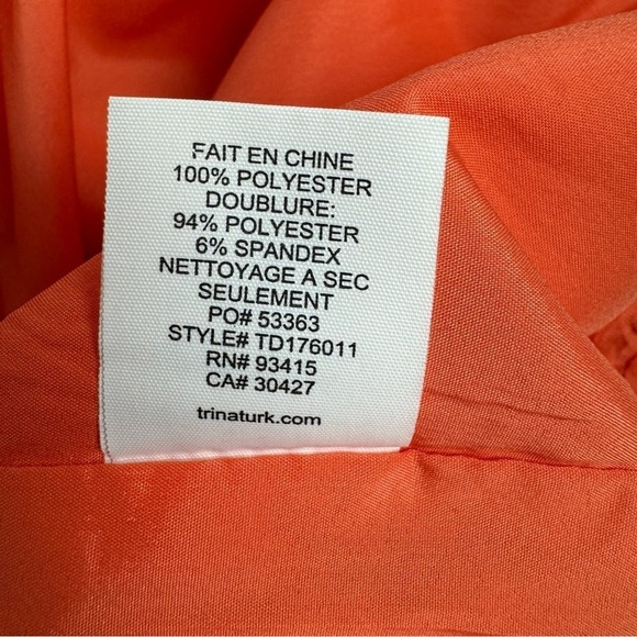 Trina Turk Vine Halter Front Pleat Size 8 Coral Lined Tank Dress - Picture 5 of 7